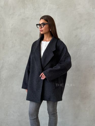 Графитовое шерстяное пальто с утепленным жилетом