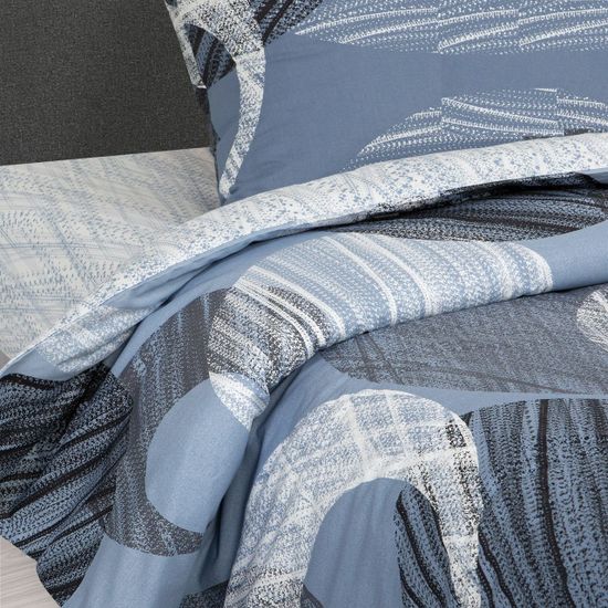 Полуторный с простынёй на резинке комплект постельного белья Сириус DE LUXE поплин наволочки 70x70 см