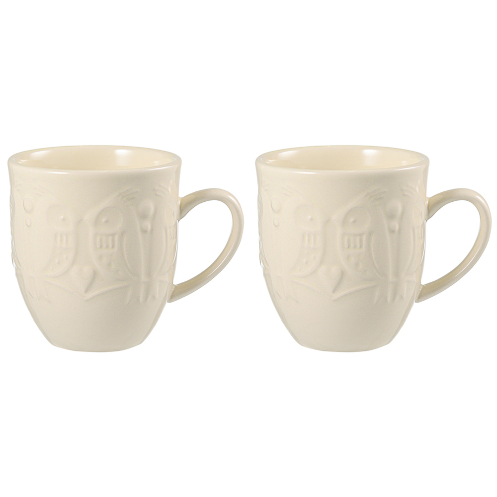 Набор кружек birds of paradise, 500 мл, кремовые, 2 шт.