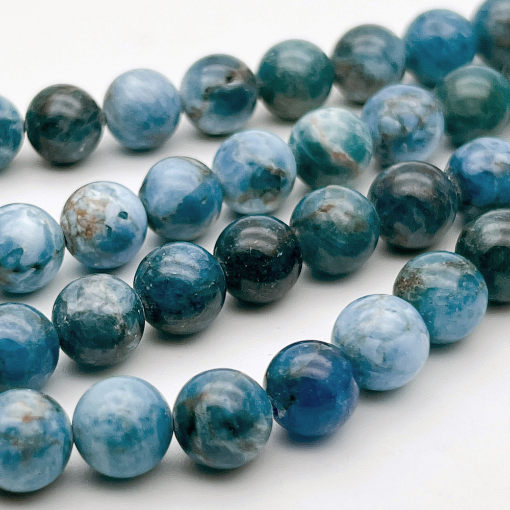 Апатит бусины, диаметр около 9,5-9,7 мм, цена за 10 шт (1/4 нити)