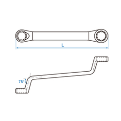Ключ накидной изогнутый 14x17 мм KING TONY 19701417
