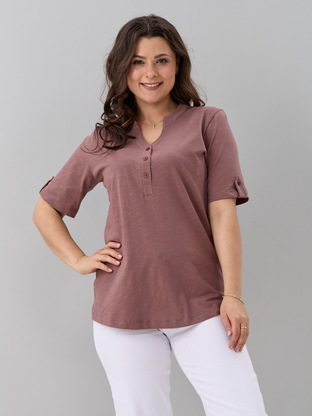 Блузка БЛ-122/фламли-кофе