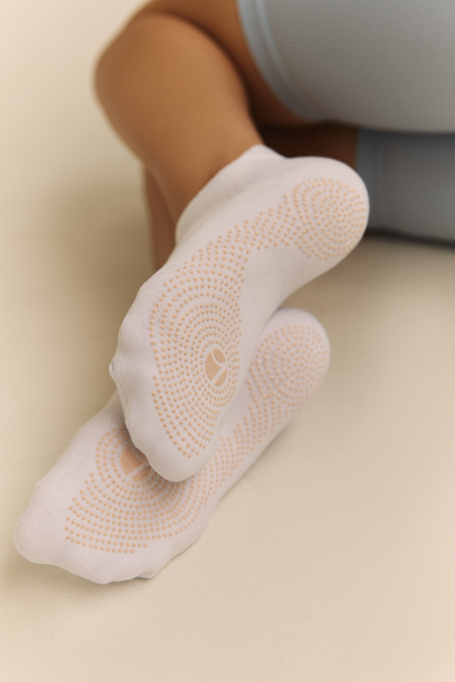 Нескользящие носки для пилатеса Бело-розовый