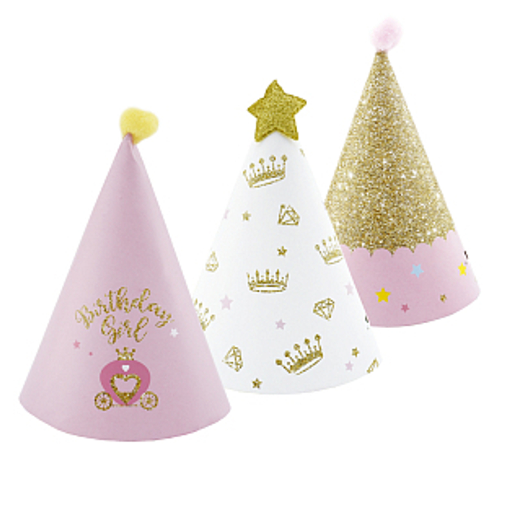 Колпаки с помпонами "Именинница Принцесса "