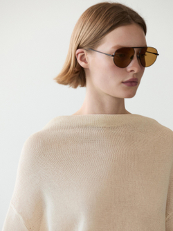 Massimo Dutti Тонкий свитер, бежевый