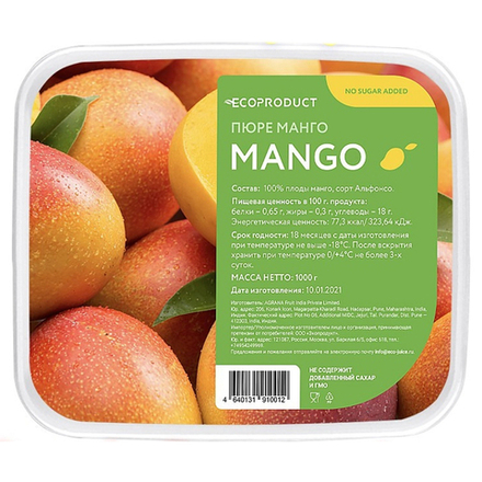Пюре замороженное Манго ECOProduct (1 кг)