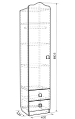 Фэнтези (Mebelson) Шкаф комбинированный (1 дверь)