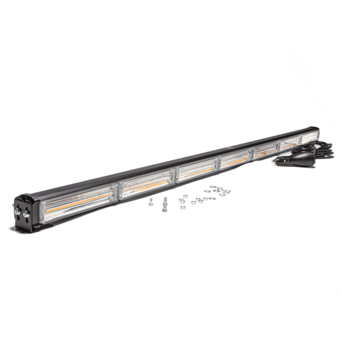 Маяк-стробоскоп 12/24 В, 42 Вт, желтый, 1-стор. (7 блоков COB), 28 реж., крепление на кронштейне, прикуриватель (провод 3м), 1010*40*50 мм