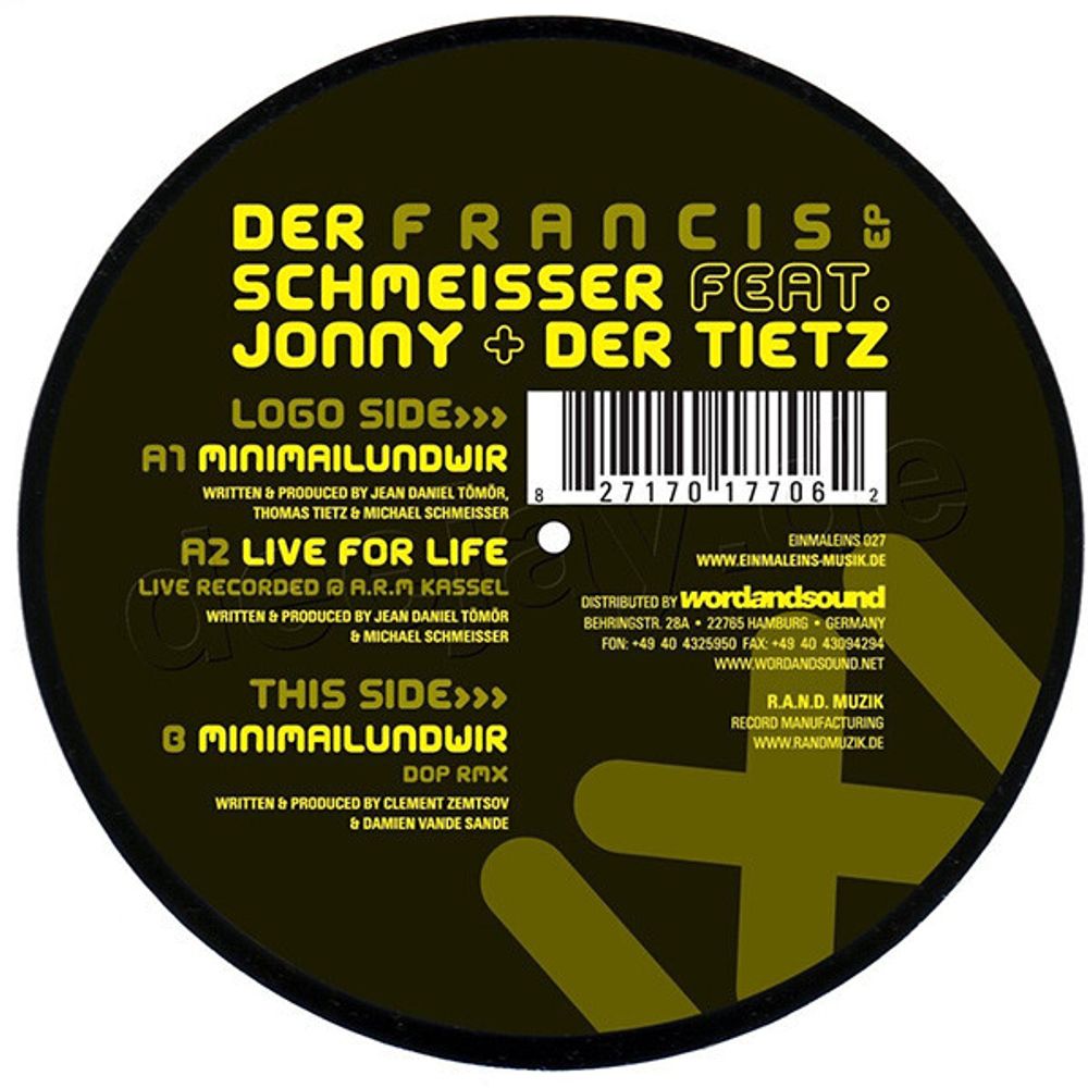 Der Schmeisser Feat. Jonny + Der Tietz – Francis EP