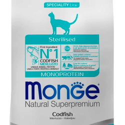 Monge Monoprotein корм для кошек стерилизованных с треской (монобелковый) (Sterilised)