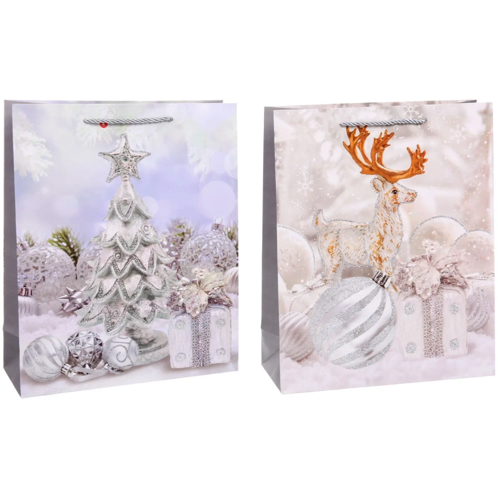 Пакет подарочный «Серебряная сказка» 32*26*10 см, микс