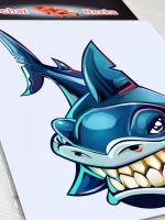 Наклейка - Зубастая акула