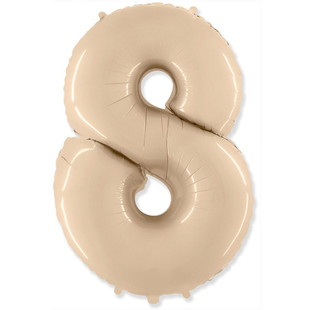 Шар фольгированный Цифра 8 101 см (Бежевый)