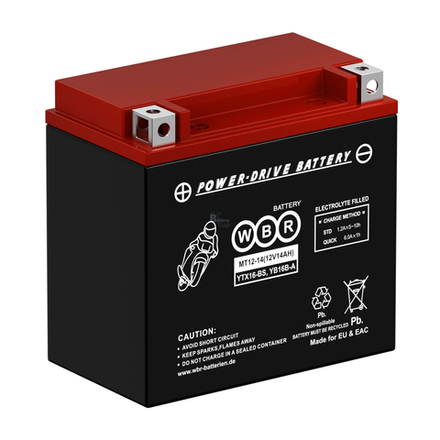 Аккумулятор HP12-14 MF WBR YTX16-BS, YB16B-A 150х87х145 14 а/ч