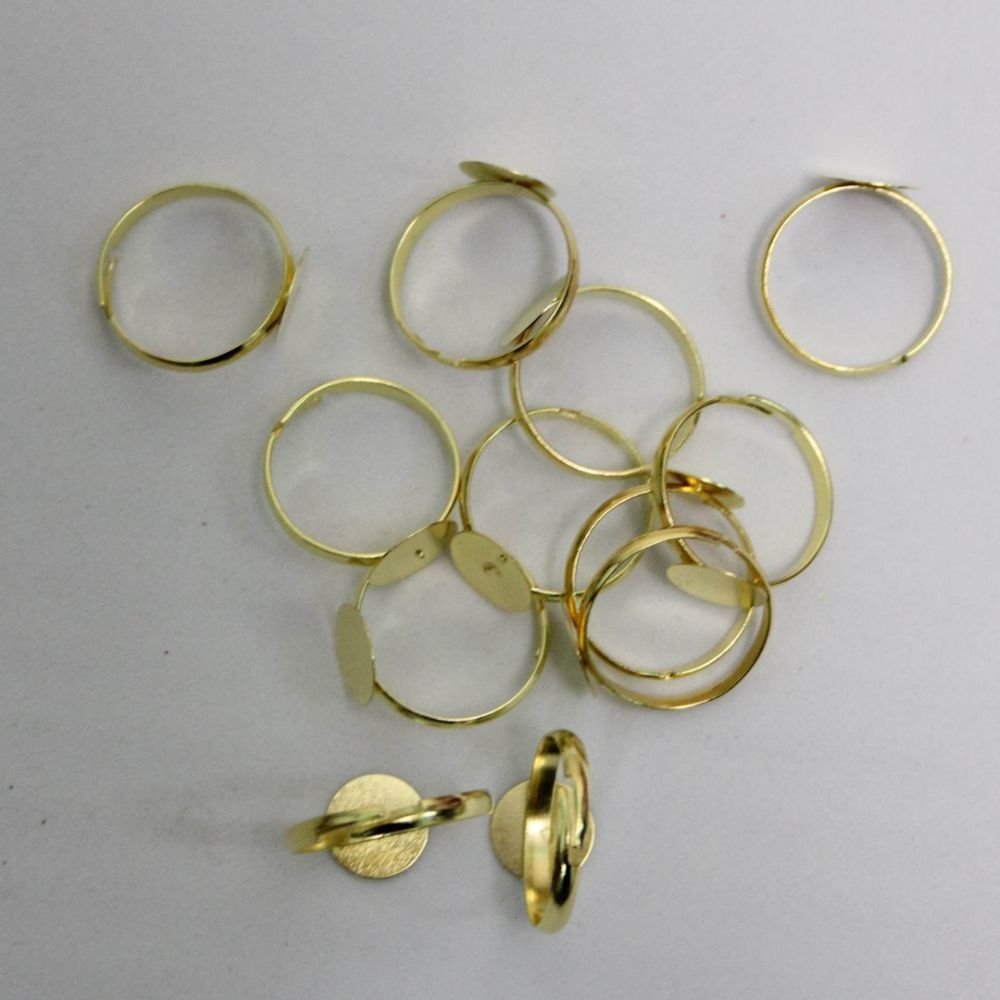 Основа кольцо, регулируемое, внутр. диаметр 17мм, цвет: золото (1уп = 50шт)