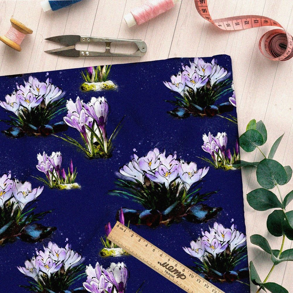 Ткань шелк Армани крокус весенний