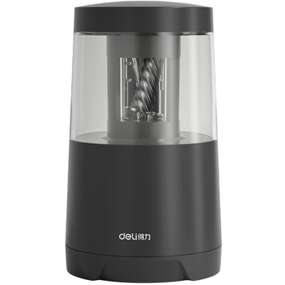 Точилка DELI "VA5" электрическая, с контейнером, черная