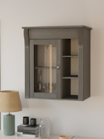 Шкаф навесной Сюзанна, деревянный, серый