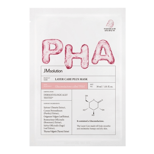 JMsolution Layer Care Plus Mask обновляющая тканевая маска с глюконолактоном