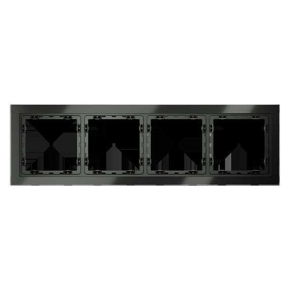 Рамка стеклянная Voltum S70 на 4 поста, (титан, стекло) VLS110406