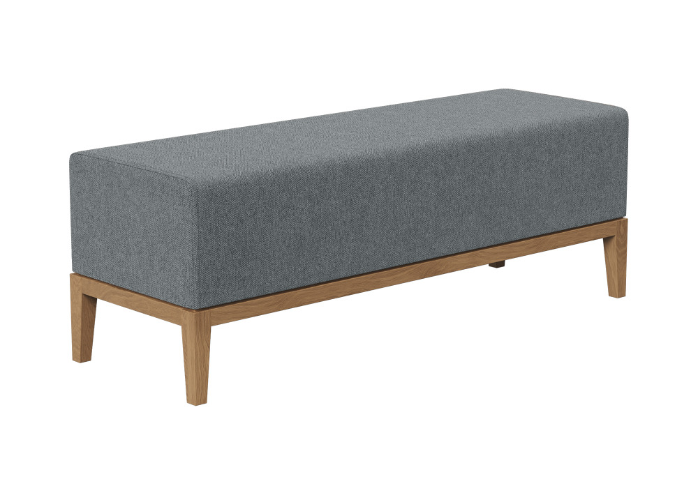 Банкетка Fjord 120 см (светло-серый твид, бук)