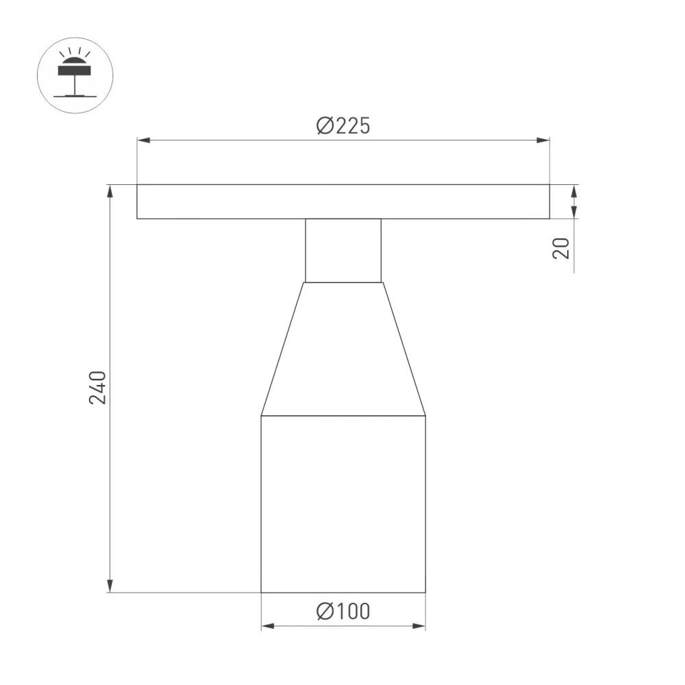 Светильник SP-CROOD-TAB-R22.5x24-7W Warm3200-MIX (BG-BG, 140 deg, 230V) (Arlight, IP20, Травертин, 5 лет) 061770