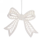 Подвески в блёсках «Сказочные бантики» 9*11 см (набор 2 шт), Белый