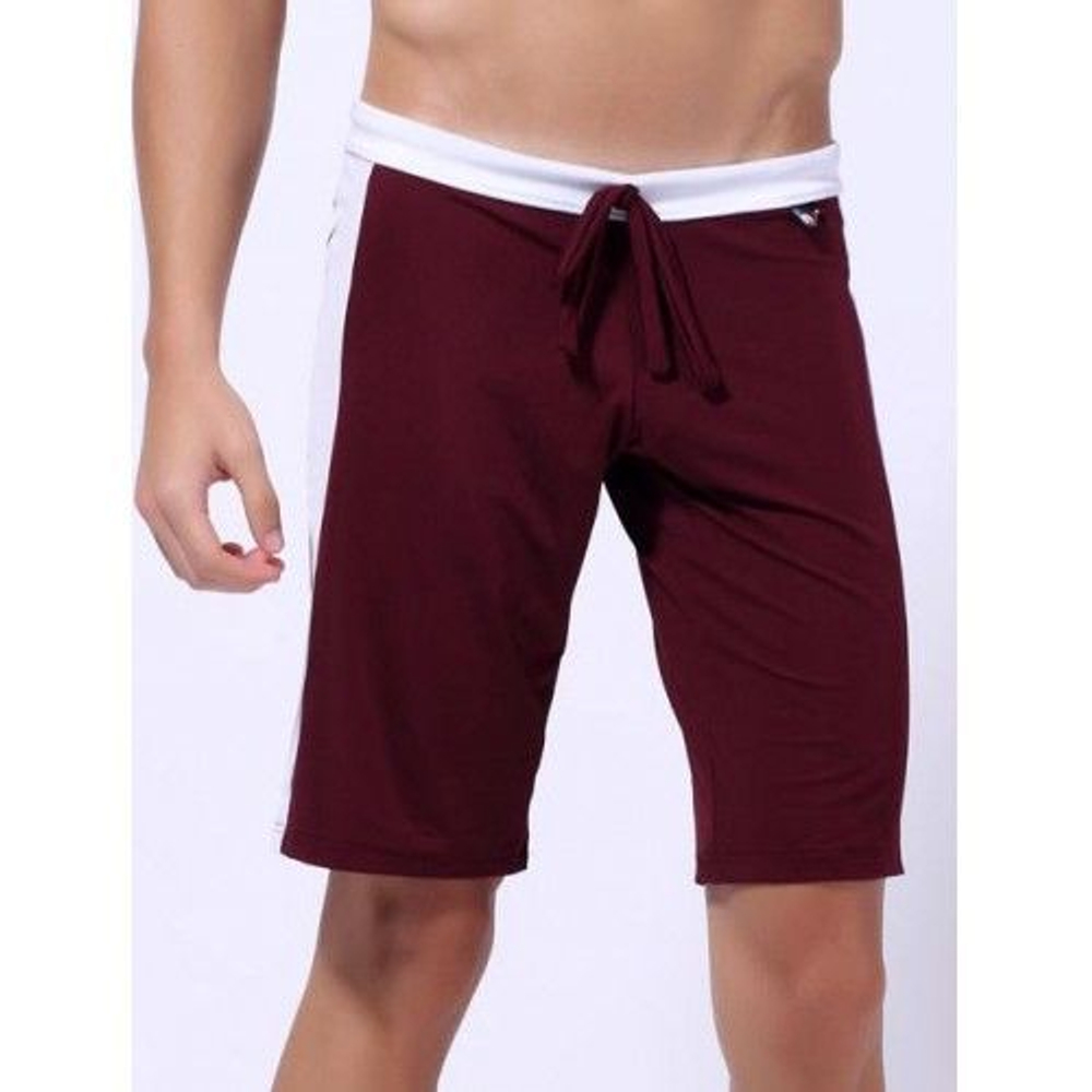 Шорты спортивные бордовые под шелк  Wang Jiang Burgundy Shorts 11