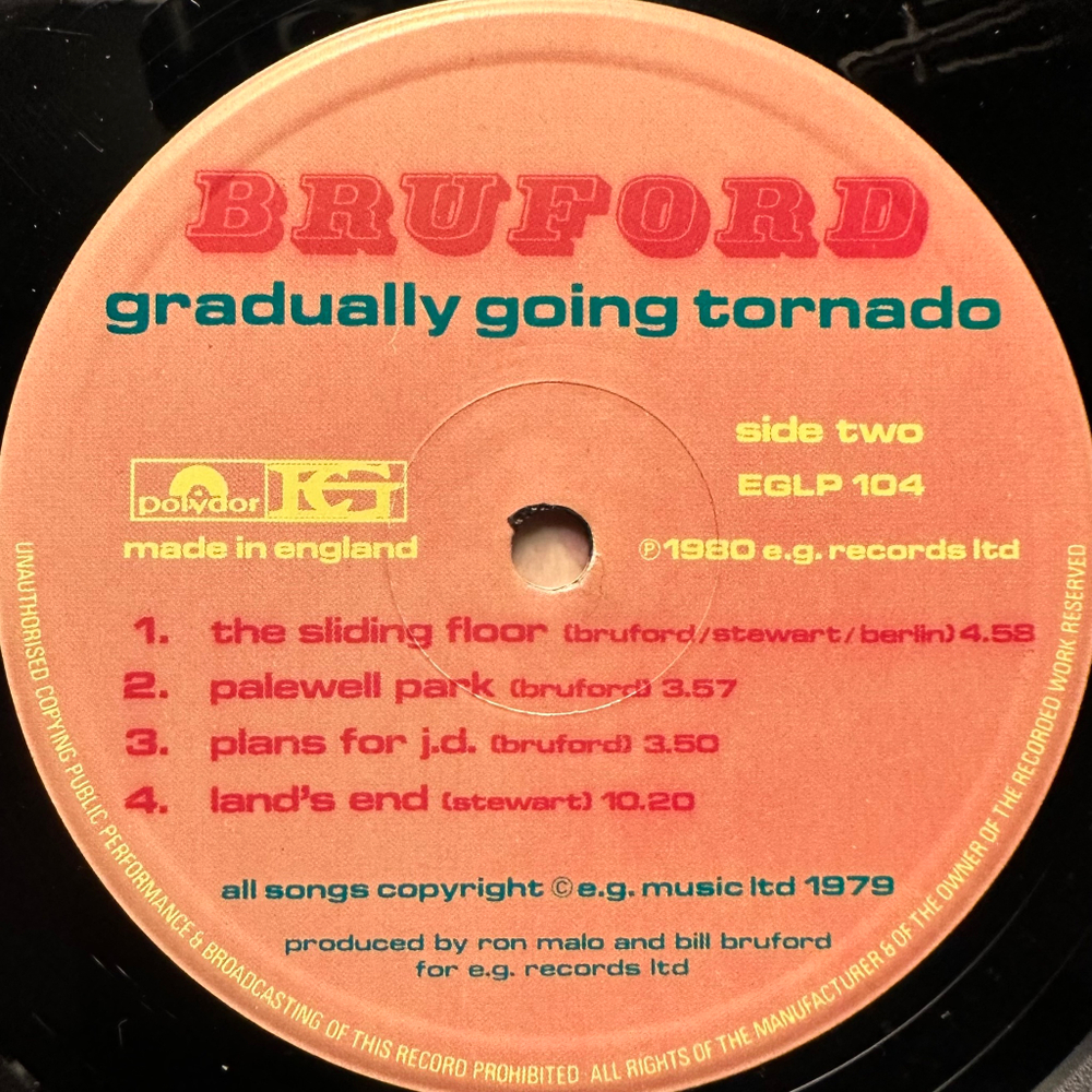 Bruford - Gradually Going Tornado (Англия 1980г.)