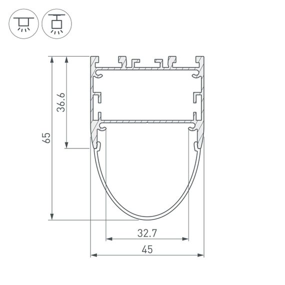 Профиль Arlight ARH-Line-B-3652-2000 Anod 036347