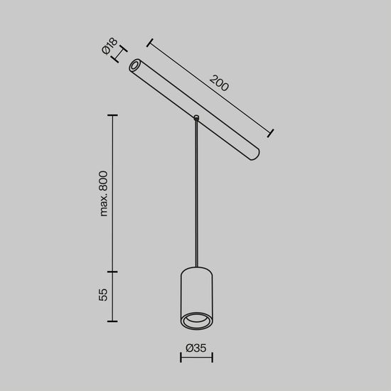 Светильник Technical C105PL-3W3-6K-BS