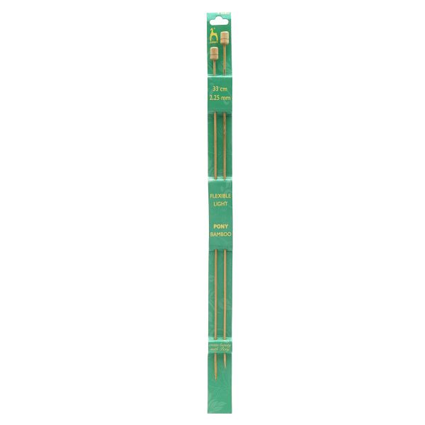 Спицы прямые Pony Bamboo ⌀2.25 мм, 33 см, бамбук, 2 шт, 66802