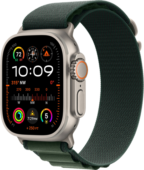 Apple Watch Ultra 2 49mm Alpine Loop Dark Green / Titanium Case