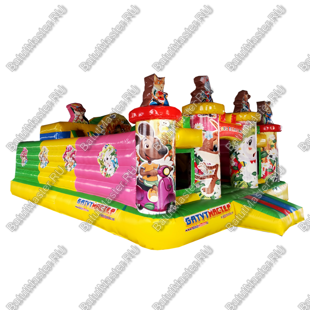 Надувной батут "Лесные друзья", 7*5*4 м