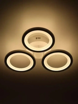 Люстра потолочная светодиодная с пультом ДУ Rivoli белая 60 Вт 3000К - 6200К, светильник на кухню, в детскую, в спальню