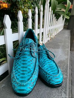 Яркие мокасины из кожи питона SH-138