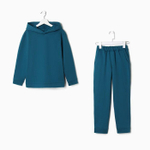 Костюм (толстовка+брюки) для мальчиков футер с начёсом А.75-24 ФНТ, петрол, р.116 9498454 (Юниор Текстиль)