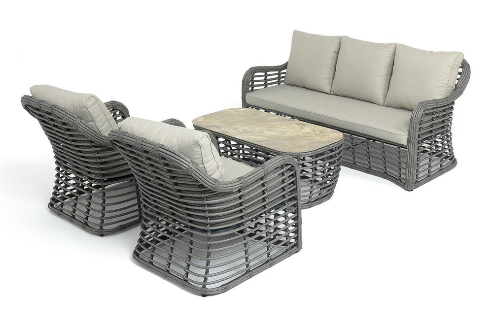 "Ницца" лаунж-зона из искусственного ротанга, цвет бронзовый