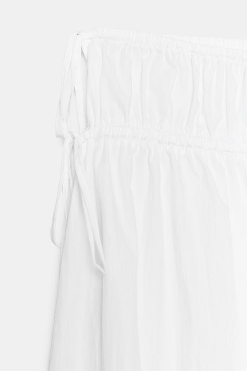 ZARA БРЮКИ-КЮЛОТЫ СО СБОРКАМИ, БЕЛЫЙ