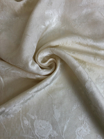 Плательная вискоза, кремовый, жаккард цветы,  C2