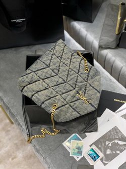 Saint Laurent Loulou Puffer Denim Bag 23 cm