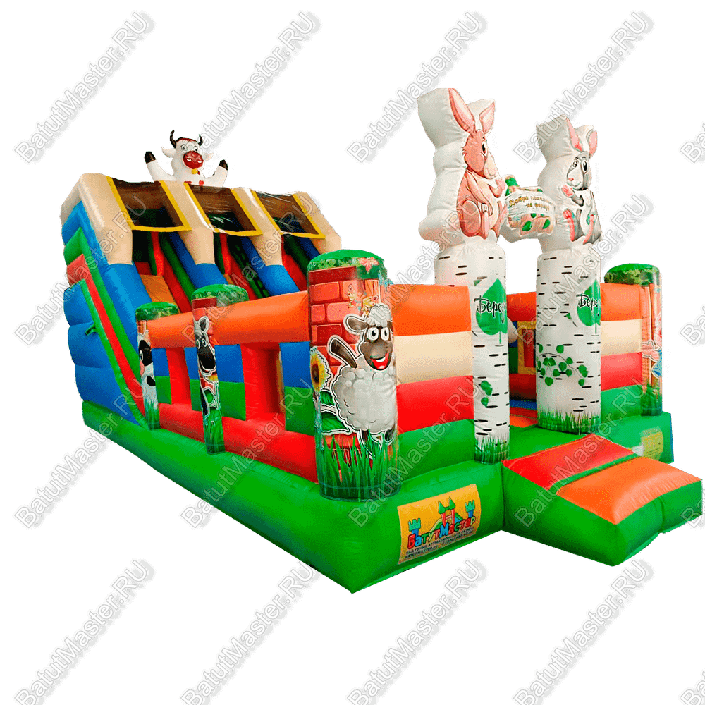 Коммерческий батут "Фермерские зверята"