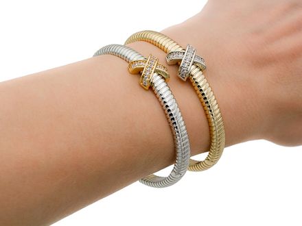 Браслет "Икс" со стразами