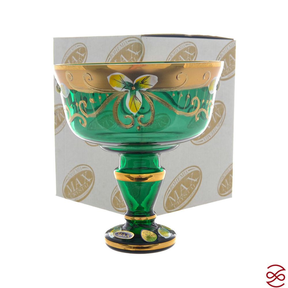 Конфетница Зеленая Bohemia Star Crystal 13 см