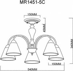Люстра на штанге MyFar Anna MR1451-5C
