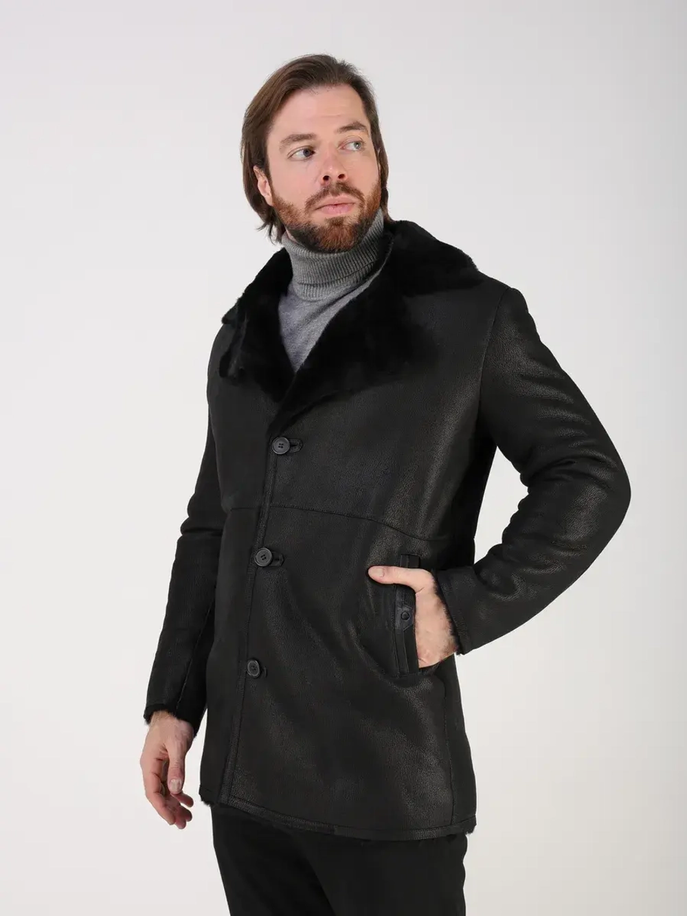 Дубленка зимняя натуральная куртка - пальто