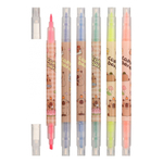 Маркер текстовыделитель, двусторонний, Basir, серия "Капибара", с рисунком на корпусе, 6 цветов