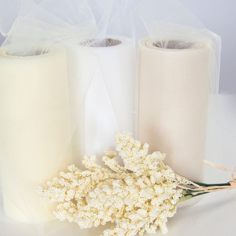 Лента (15 см*22,86 м) Фатин, Бежевый, 1 шт.