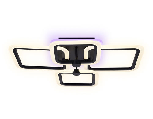 Потолочный светодиодный светильник с пультом FA531/2+2 BK черный 105W 580*420*130 (ПДУ РАДИО 2.4G)