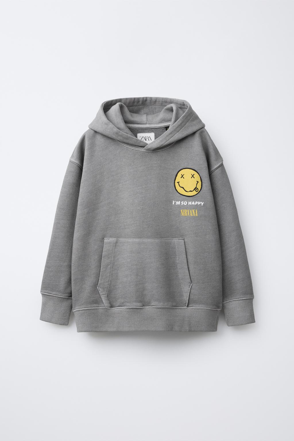 ZARA ХУДИ С ЭФФЕКТОМ СТИРАНОЙ ТКАНИ NIRVANA®, АНТРАЦИТОВО-СЕРЫЙ